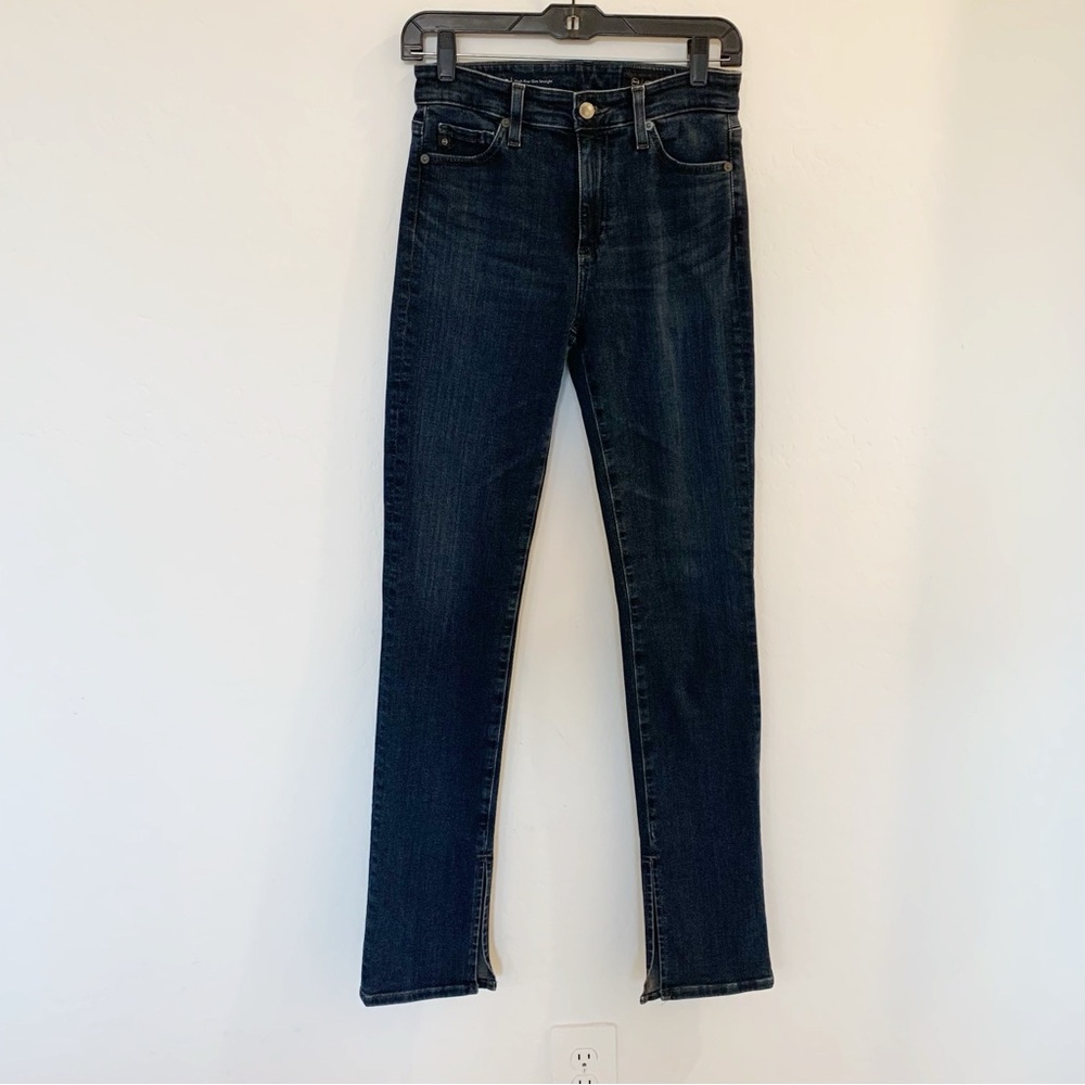 AG Adriano Goldschmied Dark Blue Straight Leg Jeans